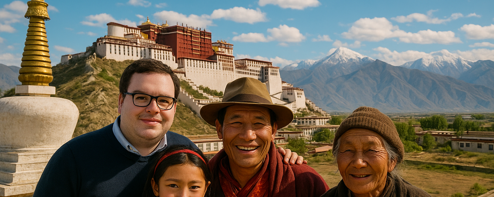 Tibetan landscape with Potala Palace